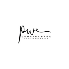 PW initials signature logo. Handwriting logo vector templates. Hand drawn Calligraphy lettering Vector illustration.