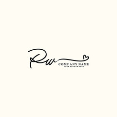 PW initials signature logo. Handwriting logo vector templates. Hand drawn Calligraphy lettering Vector illustration.