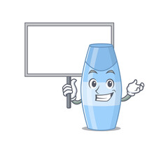 sweet Mascot design of shampoo bring a board