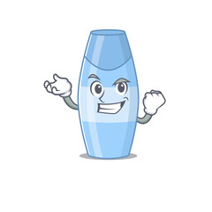 A caricature design concept of shampoo with happy face
