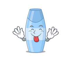 amusing shampoo cartoon picture style with tongue out face