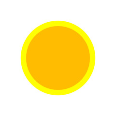 button circle shape yellow for buttons games play isolated on white, simple yellow buttons circle flat, round button yellow flat style icon sign for applications, modern buttons for website or app