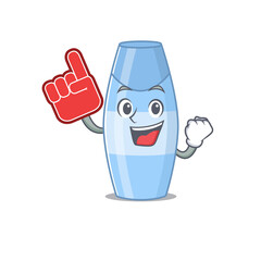 Shampoo in cartoon picture design with Foam finger