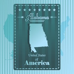 Alabama state map label