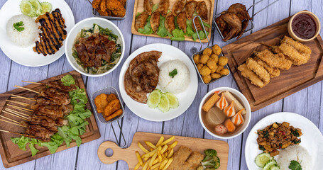 Fried Grilled Food with Mala Salsa Sauce  