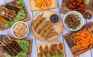Fried Grilled Food with Mala Salsa Sauce  