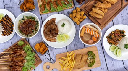 Fried Grilled Food with Mala Salsa Sauce  