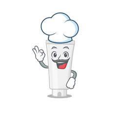 Shower gel chef cartoon drawing style wearing iconic chef hat