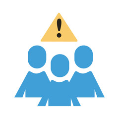 Obraz premium group of humans with alert signal distance social flat style