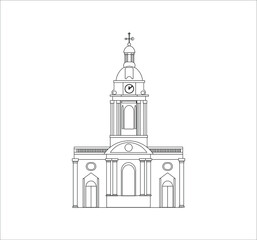 St Philip's Cathedral Birmingham in England. illustration for web and mobile design.