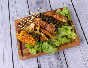 Fried Grilled Food with Mala Salsa Sauce  