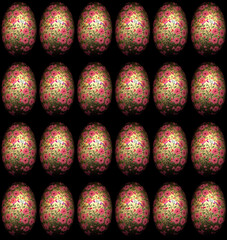 Closeup of foil wrapped chocolate easter eggs on a plain background