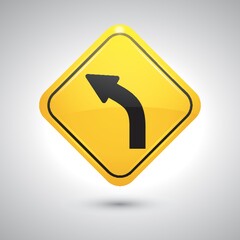 Left curve sign