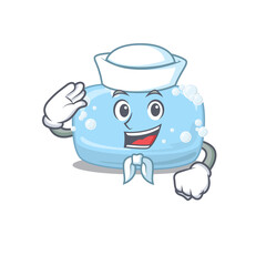 A brave sailor caricature design style of soap ready to sail