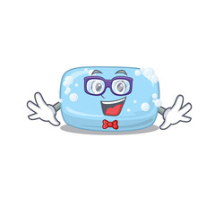 A caricature drawing of nerd soap wearing weird glasses
