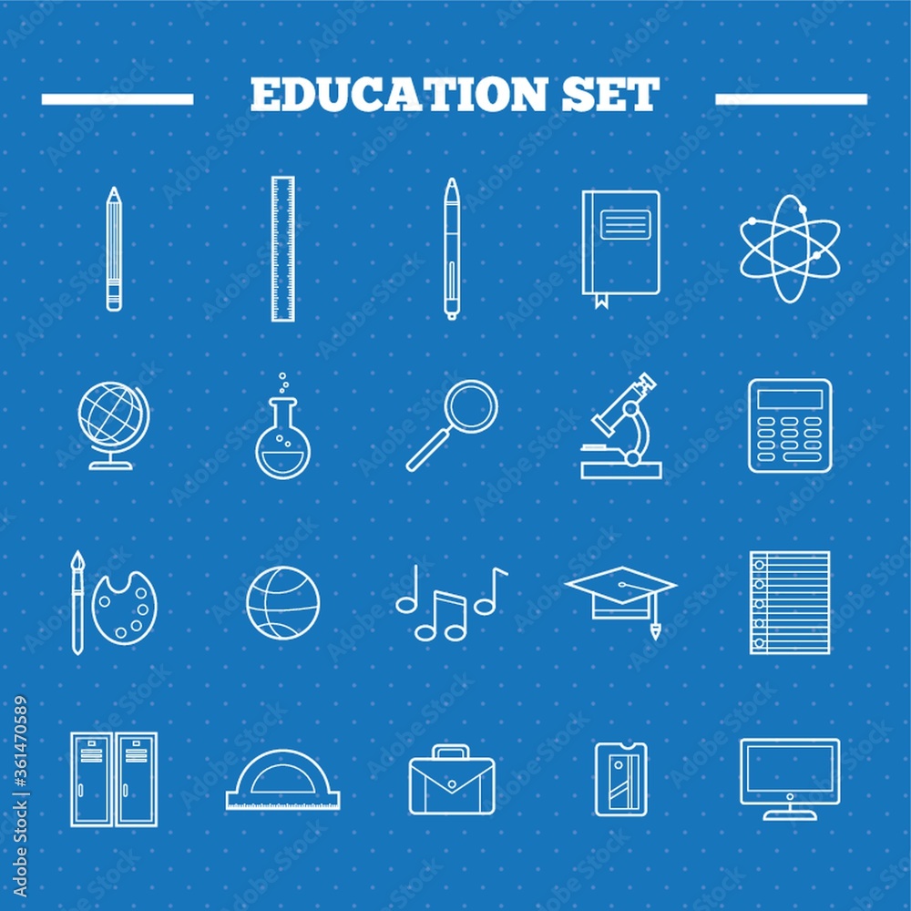 Wall mural Education icons set