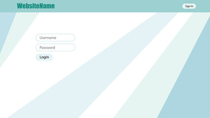 Vector templates for website design. Laconic striped style. UI, UX, GUI. Design of headers, login screen with a login form. EPS10.