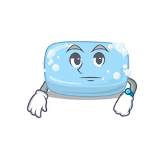 Obraz na płótnie Canvas Mascot design style of soap with waiting gesture