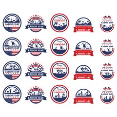 Set of labor day labels