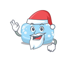 cartoon character of soap Santa with cute ok finger
