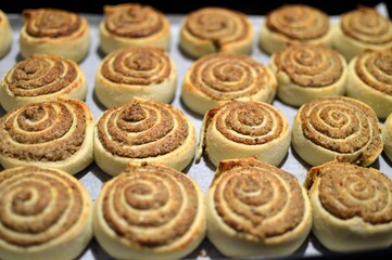 baked peaces of walnut strudel 