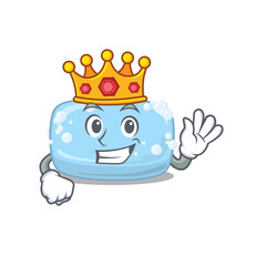 A humble King of soap caricature design style with gold crown
