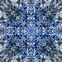 Fond bleu décoré coloré symétrique
