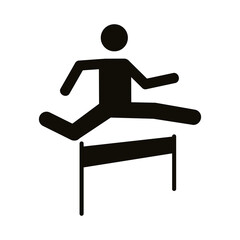 runner jumping obstacle avatar figure silhouette style icon