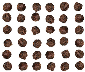 black peppers isolated on white background
