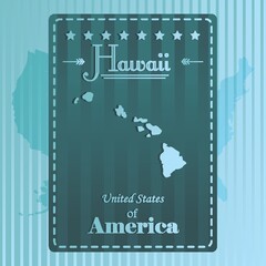 Hawaii state map label
