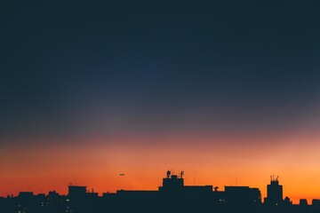 sunset over the city