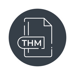 THM File Format Icon. THM extension filled icon.