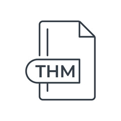 THM File Format Icon. THM extension line icon.