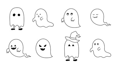 手書きのおばけのイラストのセット ハロウィン 幽霊 かわいい Wall Mural Yugoro 手書きのおばけのイラストのセット ハロウィン 幽霊 かわいい Wall Mural Yugoro