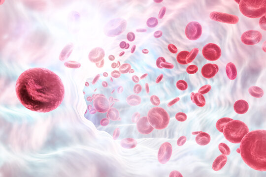 Blood cells background. 3d illustration.