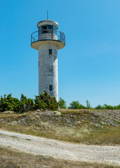 view of an old abandoned lighthouse by the sea, Saaremaa Island, Estonia