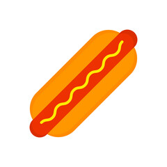 Hot dog flat, fast food icon, vector illustration isolated on white background