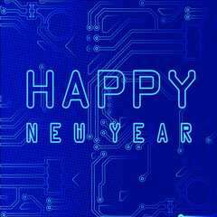 The technology electronic background design for happy new year
