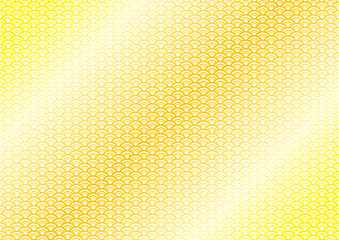 青海波の金色グラデーションの和柄パターン　線幅の変化する小さめの模様