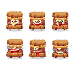 Cartoon character of chicken sandwich with smile expression