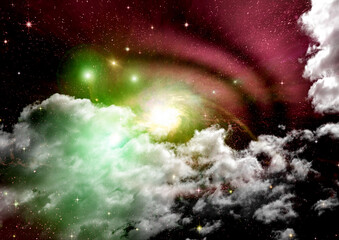 galaxy in a free space. 3D rendering