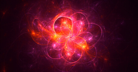 3D rendering abstract multicolor fractal light background