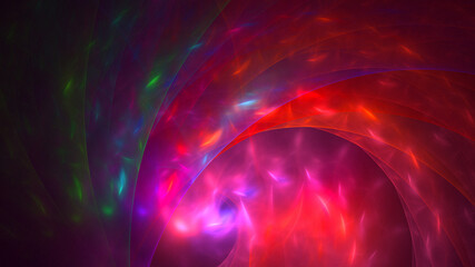 3D rendering abstract multicolor fractal light background