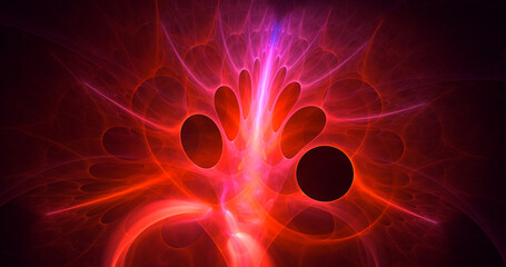 3D rendering abstract multicolor fractal light background