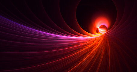 3D rendering abstract multicolor fractal light background