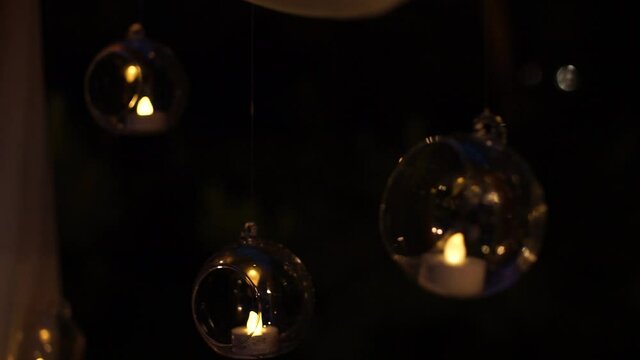 light bulbs decor for the holiday at night