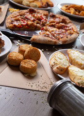 Italian food cooked and served on the table