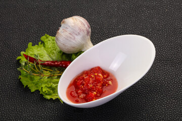 Spicy tomato and garlic sauce