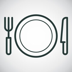 Plate with fork and knife