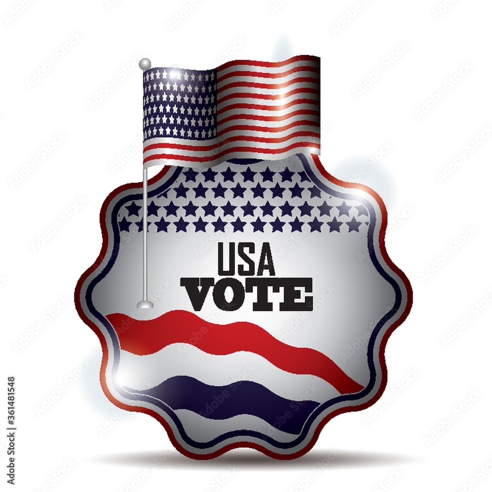 Sticker USA vote label